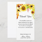 Tournesols commémoratifs d'aquarelle de Merci de (Devant / Derrière)