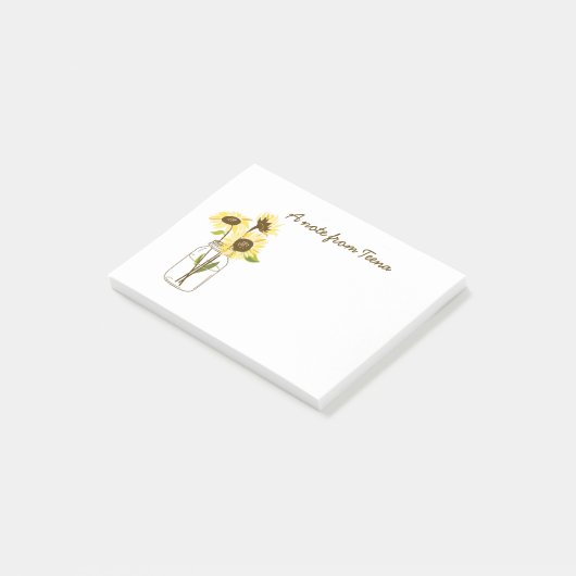 Tournesols Dans Un Mason Jar Post-It Notes (Incliné)