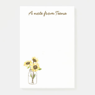 Tournesols Dans Un Mason Jar Post-It Notes
