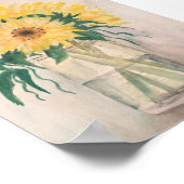 Tournesols dans une affiche Vase Premium Canvas (5 (Coin)