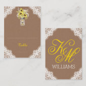 Tournesols Dentelle Jar Russe Mariage Cartes de pl (Devant / Derrière)