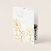 Tournesols d'or, Elégante invitation de mariage (Devant)