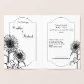 Tournesols d'or, Elégante invitation de mariage (Intérieur)