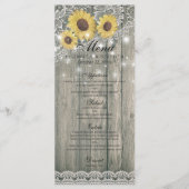 Tournesols en bois rustique Élégant menu Mariage d (Devant)