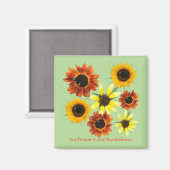 Tournesols et bourdons Votre texte Magnets (Recto/Verso)
