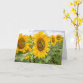 Tournesols et carte pour notes de monarque (Fleur jaune)