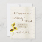 Tournesols Et Fiançailles Faire-part (Dos)