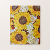 Tournesols et fleurs d'art Rose Puzzle (Vertical)