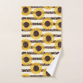Tournesols et Imprimé Guépard Rayures (Serviette à main)