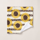 Tournesols et Imprimé Guépard Rayures (Gant de toilette)
