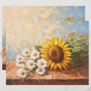 Tournesols et marguerites Peinture Papier à papier