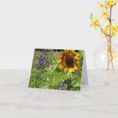 Tournesols et roses trémière - carte vierge (Fleur jaune)