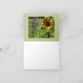 Tournesols et roses trémière - carte vierge (Intérieur)