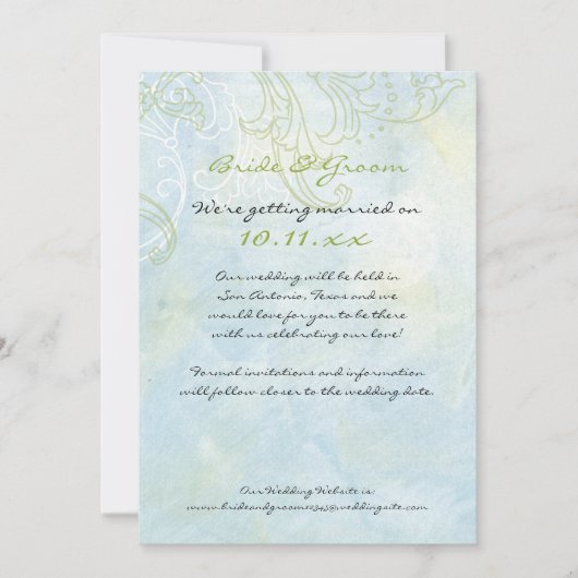 Tournesols et Tourbillons, Faire-Part de Mariage (Devant)