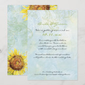 Tournesols et Volutes, Faire-Part de Mariage (Devant / Derrière)