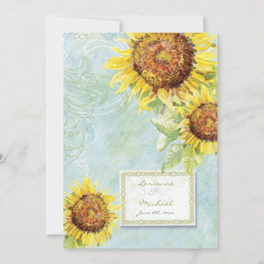 Tournesols, Faire-part de mariage (Dos)