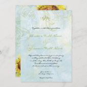 Tournesols, Faire-part de mariage (Devant / Derrière)