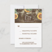 Tournesols Grange rustique Mariage en bois RSVP (Devant)