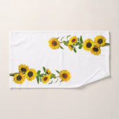 Tournesols Jaune Clair sur Fond Blanc (Serviette à main)