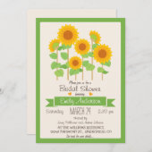 Tournesols mignons; Invitation à la douche nuptial (Devant / Derrière)