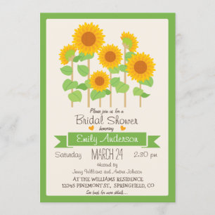 Tournesols mignons; Invitation à la douche nuptial