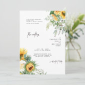 Tournesols Modernes En Fleur De Verdure Invitation (Debout devant)