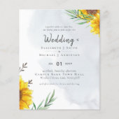 Tournesols Olive Feuille Russe Mariage Turquoise (Devant)