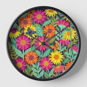 Tournesols Papillons Art Horloges Abstraits