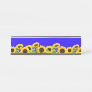 Tournesols Plaque de bureau ukrainienne Drapeau co