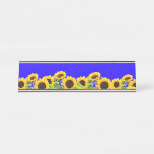Tournesols Plaque de bureau ukrainienne Drapeau co (Devant)