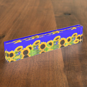 Tournesols Plaque de bureau ukrainienne Drapeau co