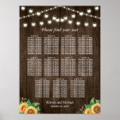 Tournesols rustiques 11 Tables Tableau Mariage (Devant)