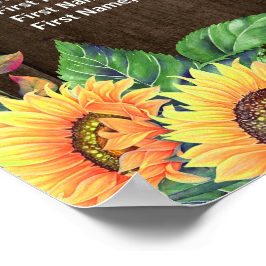 Tournesols rustiques 14 Tables Mariage Tableau de  (Coin)