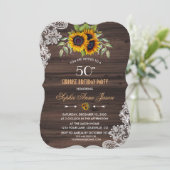 Tournesols rustiques Bois 50 Invitation de fête d' (Debout devant)