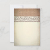 Tournesols rustiques Burlap Marine Wedding RSVP (Dos)