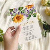 Tournesols Rustiques & Cartes de Réception Lavande