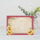 Tournesols rustiques Country Picinic carte RSVP (Debout devant)