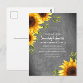 Tournesols Rustiques Invitation de Chauffage Maiso (Devant / Derrière)