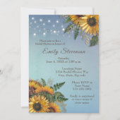 Tournesols rustiques, Invitation feuille de douche (Devant)