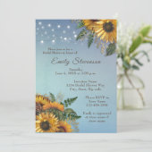 Tournesols rustiques, Invitation feuille de douche (Debout devant)