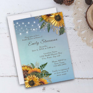 Tournesols rustiques, Invitation feuille de douche