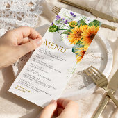 Tournesols rustiques & Lavender Menu Mariage