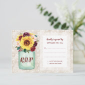 Tournesols rustiques Mason Jar Wedding RSVP (Debout devant)