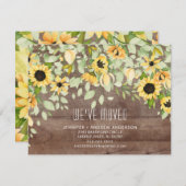 Tournesols rustiques Moving Faire-part (Devant / Derrière)