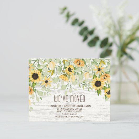 Tournesols rustiques Moving Faire-part (Debout devant)