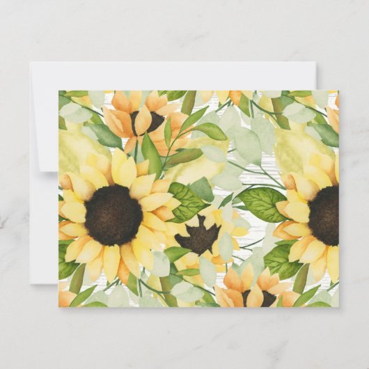 Tournesols rustiques Moving Faire-part (Dos)