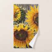 Tournesols Rustiques Sur Barton Imprimer (Serviette à main)