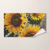 Tournesols Rustiques Sur Barton Imprimer (Serviette à main)