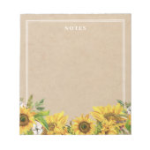 Tournesols rustiques sur Bloc-notes Kraft (Devant)