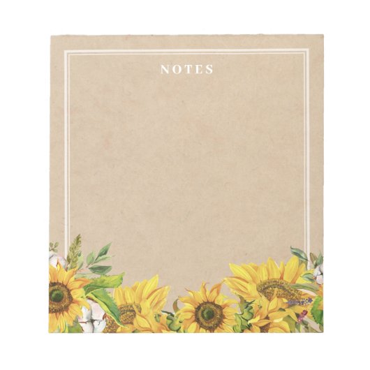 Tournesols rustiques sur Bloc-notes Kraft (Devant)